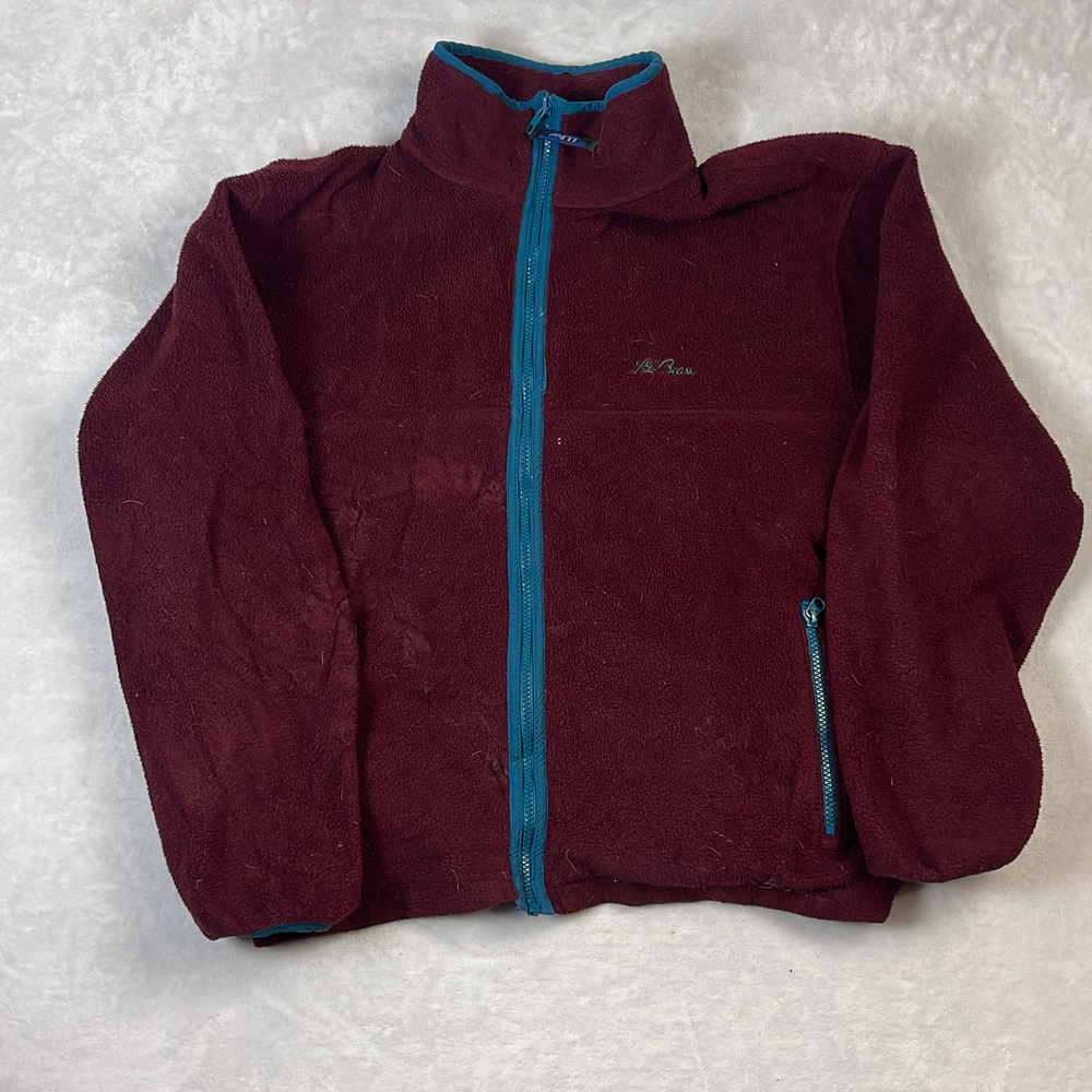 L.L. Bean Fleece Jacket Men's Burgundy Size XL Full Zip 90s Vintage Gorpcore
